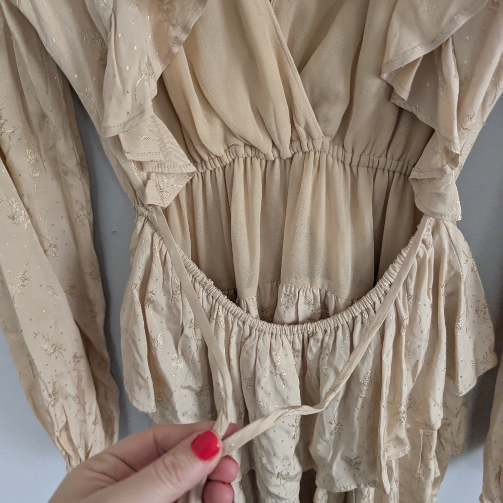 Revolve Tularosa Violette Gold Silky Mini Dress Small - Picture 3 of 5